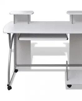 PC a herné stoly Počítačový stôl DTD / kov Dekorhome Hnedá