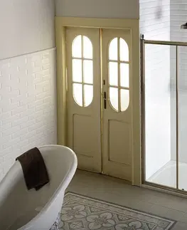 Sprchovacie kúty GELCO - ANTIQUE sprchové dvere posuvné 1200, číre sklo, bronz GQ4212C
