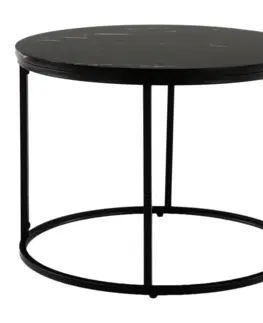 Konferenčné stolíky Konferenčný stolík, čierny mramor/čierny kov, GAGIN