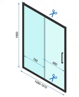 Sprchovacie kúty REA/S - Sprchový kút s posuvnými dverami Rapid Slide 150 a pevnou stenou 90 KPL-09869