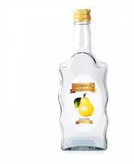 Shakery Kinekus Sklenená fľaša, 500 ml, hranatá, HRUŠKOVICA, s uzáverom na závit, kláštorná