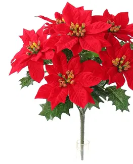 Vianočné dekorácie Umelá vianočná Poinsettia červená, 30 cm