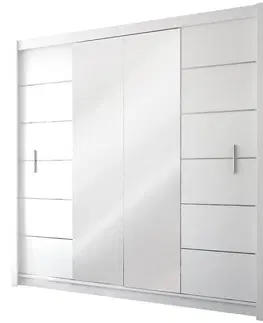 Šatníkové skrine Skriňa Lizbona 2 203 cm biely/zrkdlo
