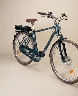 elektrobicykle Mestský elektrický bicykel Elops 920 E Connect s vysokým rámom zelený