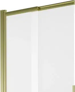 Sprchové dvere MEXEN - Fox 2-krídla posuvná vaňová zástena 85 x 150 cm, dekor, zlatá 891-085-002-50-30