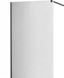 Sprchové dvere MEXEN/S - KIOTO Sprchová zástena WALK-IN 120x200 cm 8 mm, čierna, zrkadlové sklo 800-120-101-70-50
