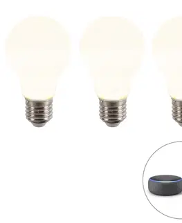 Ziarovky Sada 3 smart E27 stmievateľných LED svietidiel A60 matná 7W 806 lm 2200-4000K