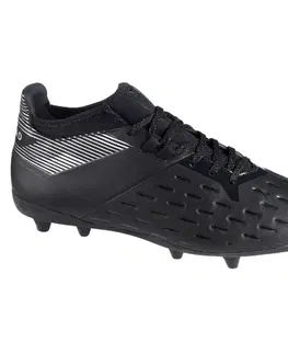 futbal Pánska syntetická obuv na ragby ADVANCE 500 na suchý povrch čierno-sivá