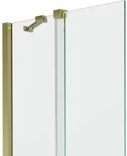 Sprchové dvere MEXEN/S - Velar Dvojkrídlová posuvná vaňová zástena 70 x 150 cm, transparent, zlatá 896-070-000-01-50