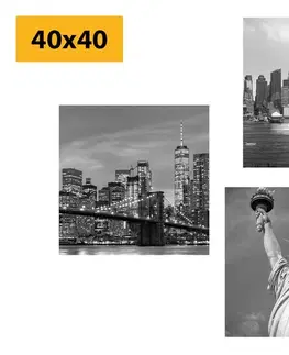 Zostavy obrazov Set obrazov New York v čiernobielom prevedení
