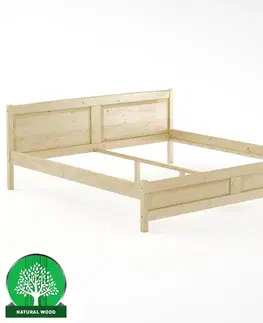 Drevené postele Posteľ borovica LK104–200x200 surová