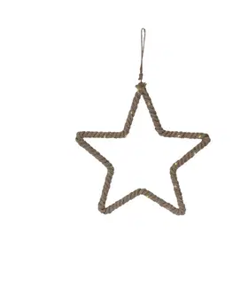Vianočné dekorácie Závesná svietiaca dekorácia Hviezda, 25 x 25 x 1,5 cm, 15 LED, teplá biela