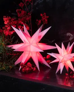 Vianočné svetelné hviezdy STERNTALER Sterntaler LED hviezda 18-cípa Ø 8 cm ružová