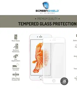 Tvrdené sklá pre mobilné telefóny Ochranné temperované sklo Screenshield 3D pre Apple iPhone 7 - Full Cover Metalic White - Doživotná záruka APP-TGFCWMFIPH7-D