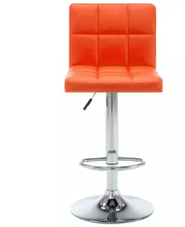 Barové stoličky Barové stoličky 2 ks umelá koža / kov Dekorhome Oranžová