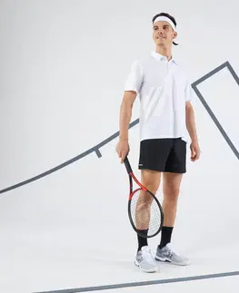 bedminton Pánske polo tričko Essential na tenis s krátkym rukávom biele