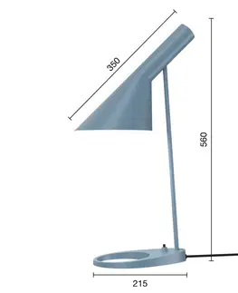 Stolové lampy Louis Poulsen Dizajnová stolová lampa Louis Poulsen AJ modrošedá