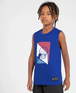 dresy Detské basketbalové tielko TS500 FAST modré