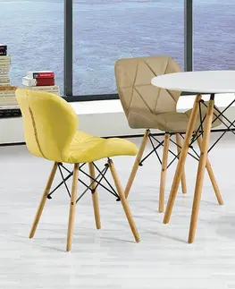 Kuchynské stoličky DORSET čalúnená stolička, žltá