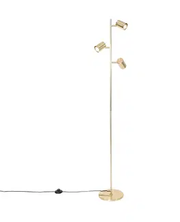 Stojace lampy Moderná mosadzná stojanová lampa 3 -svetelná - Jeana