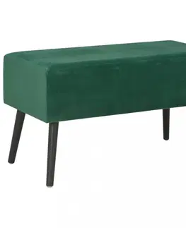 Lavice a stoličky Lavica so zásuvkami zamat Dekorhome Zelená