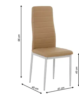 Jedálenské stoličky KONDELA Coleta Nova jedálenská stolička karamelová / sivá