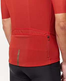 dresy Pánsky letný cyklistický dres Endurance Ultra 2 s krátkym rukávom tehlovočervený