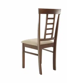 Stoličky Jedálenská stolička, orech/béžová, OLEG NEW