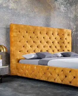 Postele LuxD Dizajnová posteľ Laney 180 x 200 cm horčicový zamat