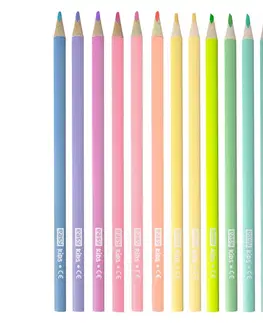 Hračky EASY - Trojhranné pastelky, 12 ks / sada, pastelové farby