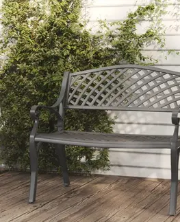 Záhradné lavice Záhradná lavica 102 cm liaty hliník Dekorhome Čierna