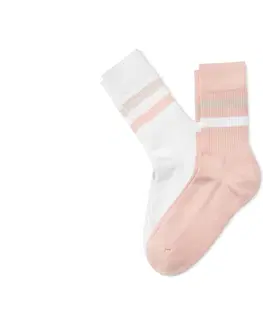 Socks Ponožky z rebrovanej pleteniny, 2 páry, ružové a biele