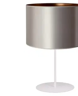 Lampy   - Stolná lampa CANNES 1xE14/15W/230V 20 cm strieborná/medená/biela 