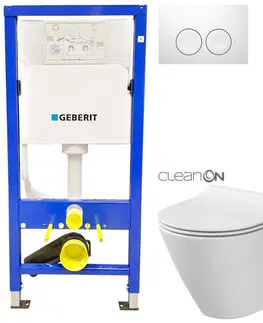 Kúpeľňa GEBERIT DuofixBasic s bielym tlačidlom DELTA21 + WC CERSANIT CLEANON CITY 458.103.00.1 21BI CI1