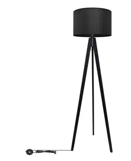 Lampy  Stojacia lampa ALBA 1xE27/60W/230V čierna/borovica 