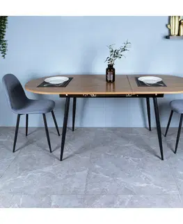 Jedálenské stoly Jedálenský stôl, rozkladací, dub/čierna 150-190x75 cm, TAMERON