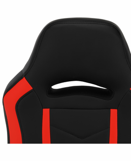 Kancelárske stoličky KONDELA Agena kancelárske kreslo s podrúčkami čierna / červená