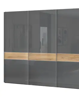 Spálňové skrine s posuvnými dverami Skriňa 3d Onyx pk281/on lakované pacific walnut/anthracit