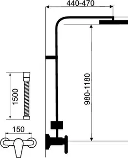 Kúpeľňové batérie NOVASERVIS - Sprchová súprava + sprchová batéria s horným vývodom 36062 SET069/36,0