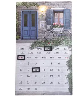 Bytové dekorácie Nástenný kalendár Farebná ulička, 30 x 50 cm