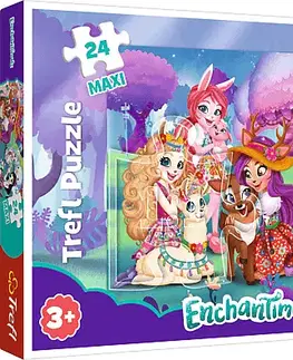 Hračky puzzle TREFL - Puzzle 24 Maxi Cheerful Enchantimals world / Mattel Enchantimals