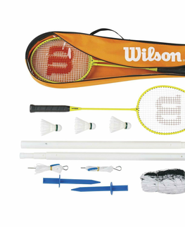 Badmintonové rakety Badmintonová súprava Wilson pre 4 osoby so sieťou
