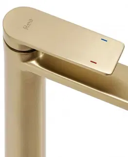 Kúpeľňové batérie REA - Umývadlová batéria Verso Brush brúsené zlato REA-B6564