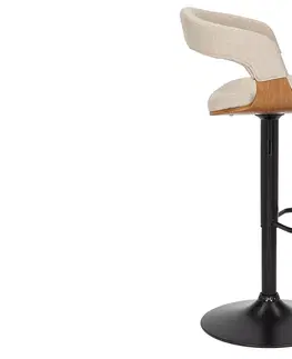 Barové stoličky LuxD Dizajnová barová otočná stolička Uriela jaseň / béžová