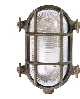 Vonkajšie nástenné svietidlá Moretti Luce Nástenné svetlo Tortuga oval 17cm starožitná/číra