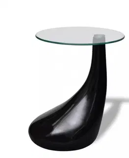 Sklenené Konferenčný stolík laminát / sklo Dekorhome Sivá lesk