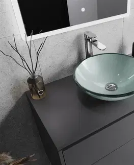 Kúpeľňa MEXEN - Mira sklenené umývadlo 42 cm, strieborná 24124211