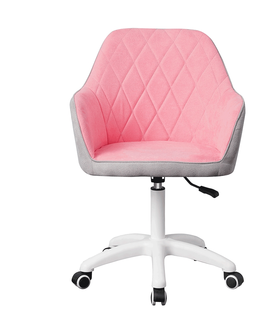 Kancelárske stoličky KONDELA Santy kancelárske kreslo ružová / sivá / biela