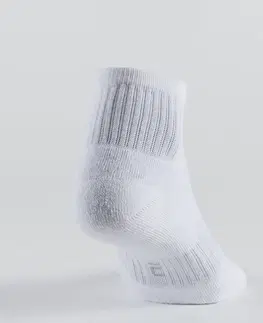 bedminton Športové ponožky RS 500 stredne vysoké 3 páry biele
