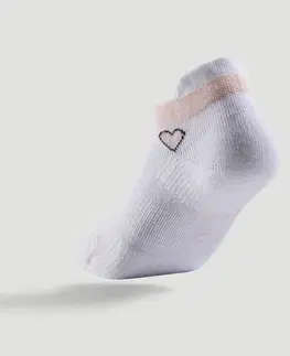 bedminton Detské športové ponožky RS 160 nízke biele s logom srdca 3 páry